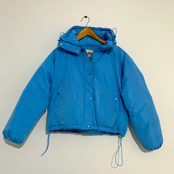NWT BDG URBAN OUTFITTERS PUFFER JACKET ISLA LIGHTWEIGHT FUNNEL NECK  BLUE XS - Picture 1 of 7